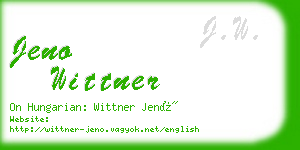 jeno wittner business card